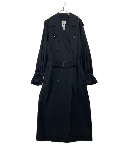 DOUBLE STANDARD CLOTHING トレンチコート ブラック フレアスリーブ レディース SIZE 38 ソブ ダブルスタンダード クロージング