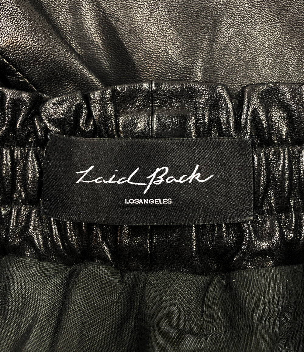 レイドバック パンツ ハーフレザーパンツ ブラック メンズ SIZE - laiｄ back