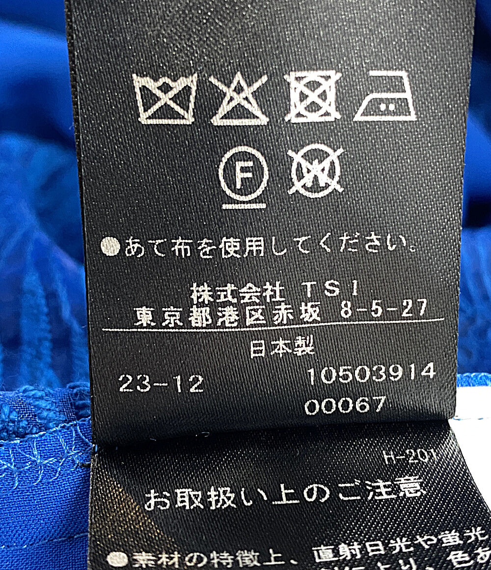 アドーア  ビッグフラワーレースワンピース 半袖 ブルー インナー付き      レディース SIZE 38  ADORE