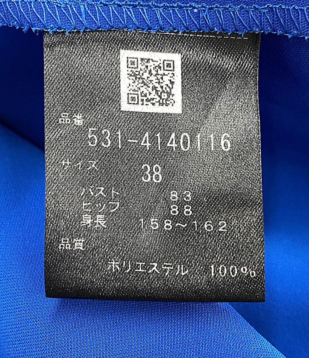 アドーア  ビッグフラワーレースワンピース 半袖 ブルー インナー付き      レディース SIZE 38  ADORE