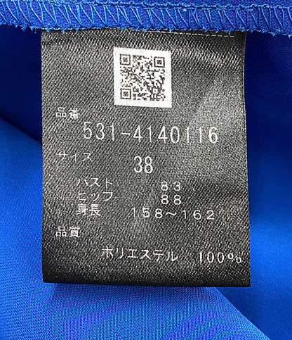 アドーア  ビッグフラワーレースワンピース 半袖 ブルー インナー付き      レディース SIZE 38  ADORE