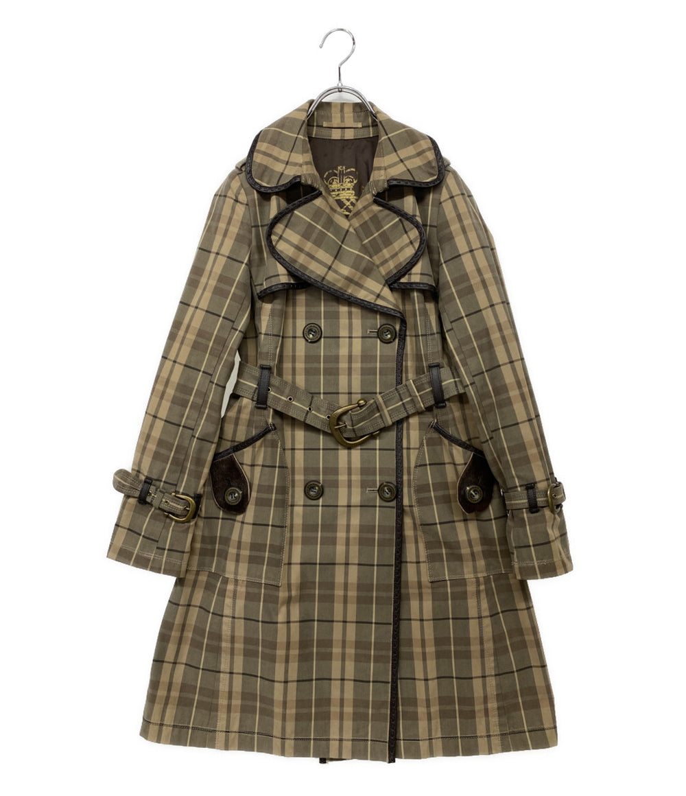 バーバリーブルーレーベル  トレンチコート チェック ブラウン      レディース SIZE 38  BURBERRY BLUE LABEL