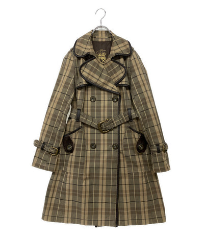 バーバリーブルーレーベル  トレンチコート チェック ブラウン      レディース SIZE 38  BURBERRY BLUE LABEL