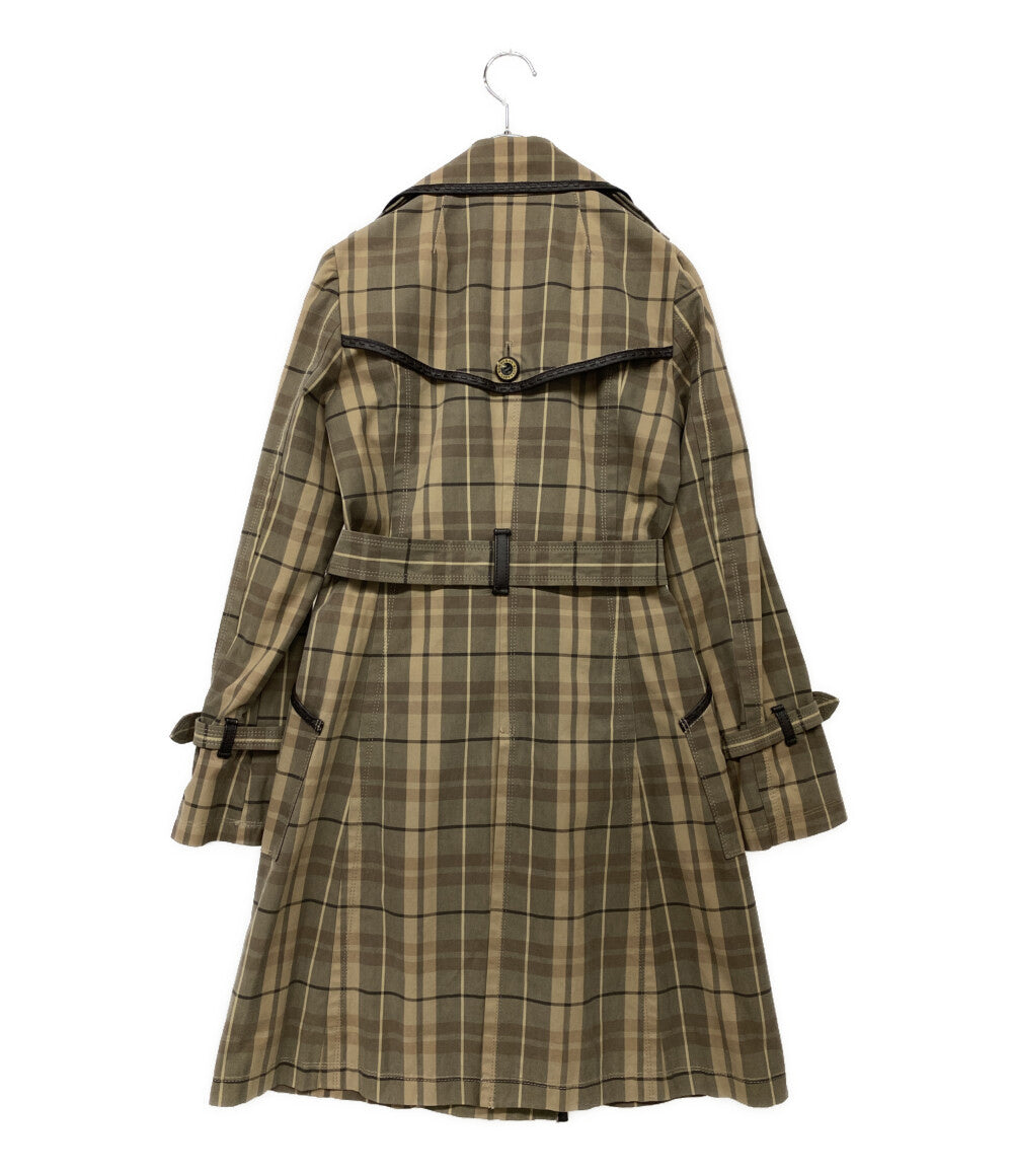 バーバリーブルーレーベル  トレンチコート チェック ブラウン      レディース SIZE 38  BURBERRY BLUE LABEL