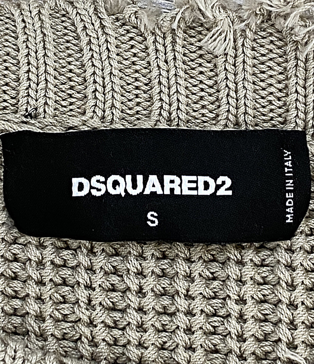 ディースクエアード 美品 ダメージ加工コットンロゴニット S74HA1324 S18193 メンズ SIZE S DSQUARED2