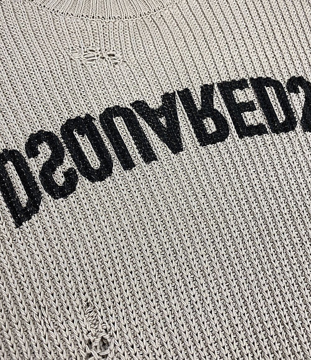 ディースクエアード 美品 ダメージ加工コットンロゴニット S74HA1324 S18193 メンズ SIZE S DSQUARED2