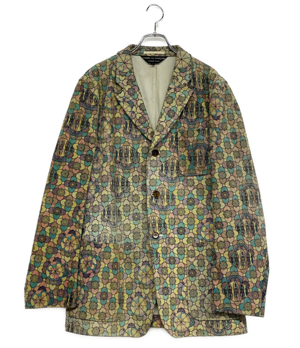 コムデギャルソン テーラードジャケット ホースハイド 幾何学模様 メンズ SIZE L COMME des GARCONS