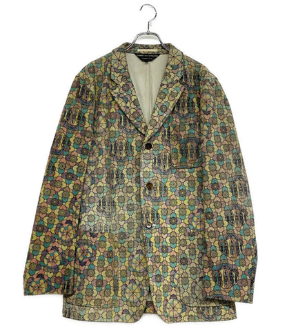 コムデギャルソン テーラードジャケット ホースハイド 幾何学模様 メンズ SIZE L COMME des GARCONS