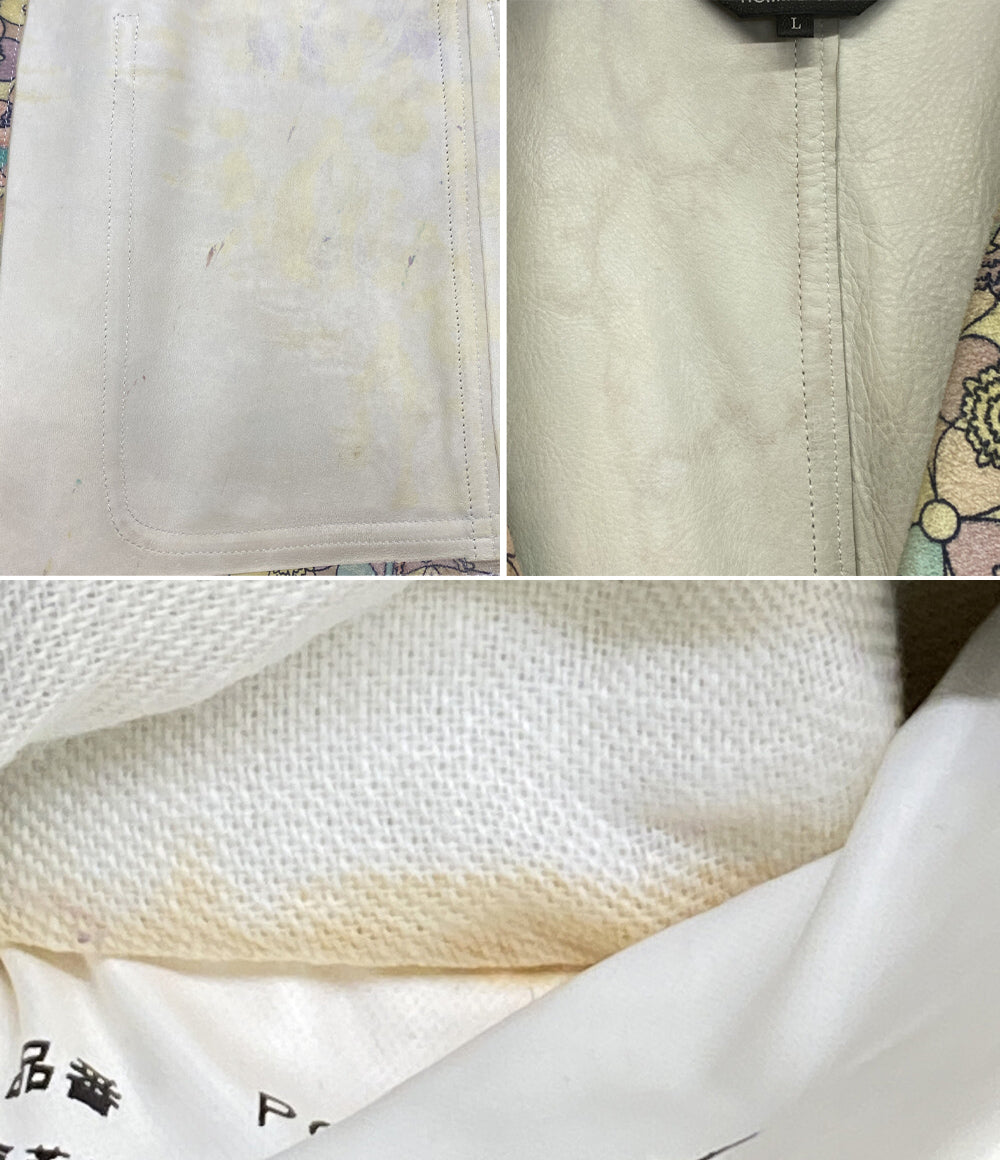 コムデギャルソン テーラードジャケット ホースハイド 幾何学模様 メンズ SIZE L COMME des GARCONS