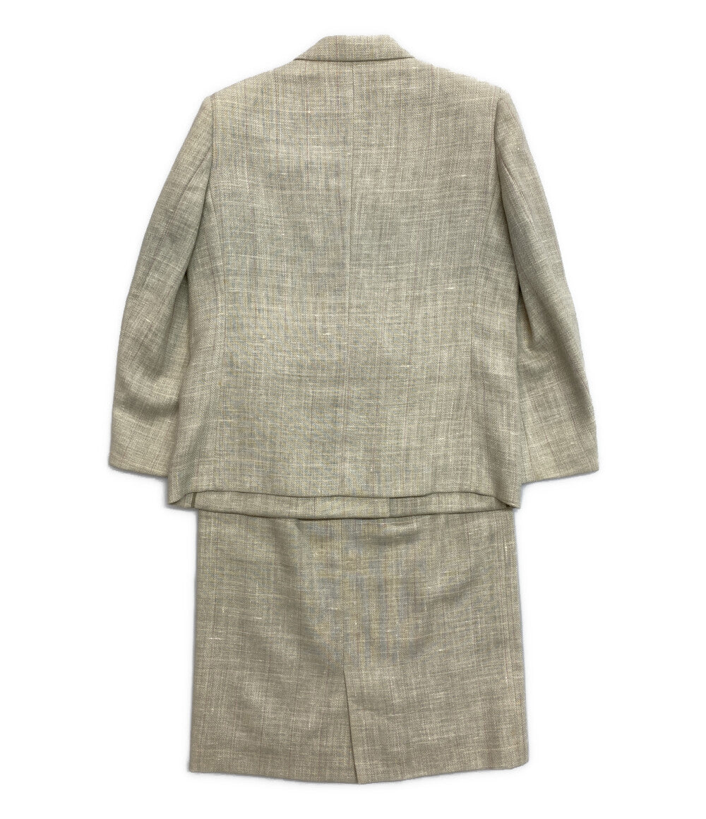 Burberrys セットアップ グリーン 麻混 レディース SIZE 9 バーバリーズ