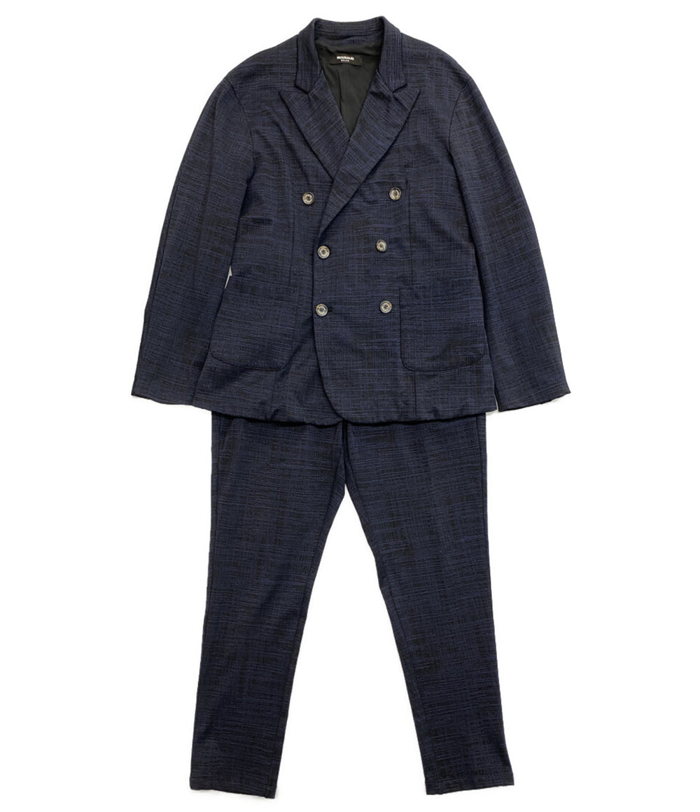 ウノピゥウノウグァーレトレ リラックス スーツ 3ピース ネイビー×ブラック メンズ SIZE XL 1PIU1UGUALE3 RELAX