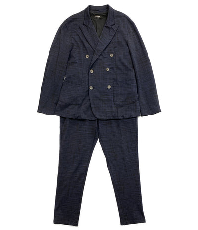 ウノピゥウノウグァーレトレ リラックス スーツ 3ピース ネイビー×ブラック メンズ SIZE XL 1PIU1UGUALE3 RELAX