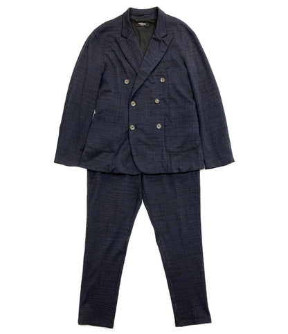 ウノピゥウノウグァーレトレ リラックス スーツ 3ピース ネイビー×ブラック メンズ SIZE XL 1PIU1UGUALE3 RELAX