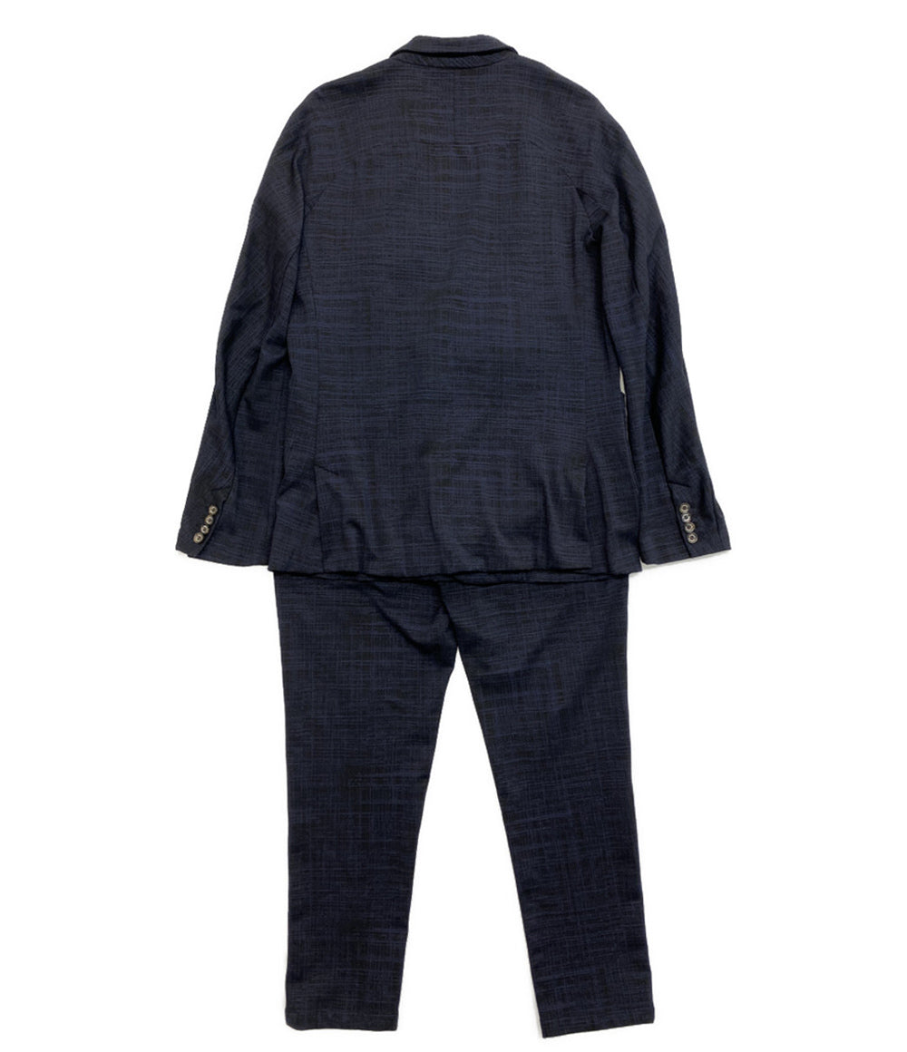 ウノピゥウノウグァーレトレ リラックス スーツ 3ピース ネイビー×ブラック メンズ SIZE XL 1PIU1UGUALE3 RELAX