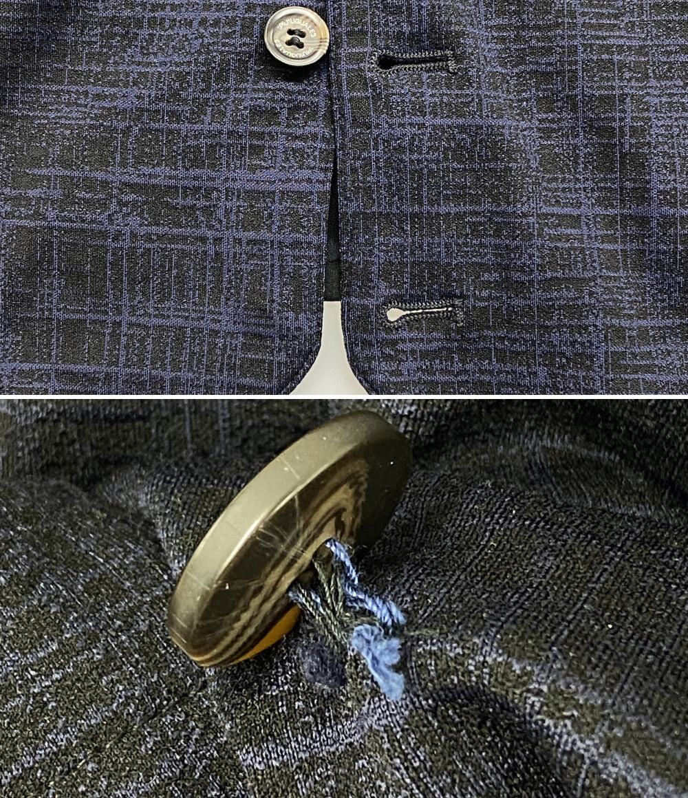 ウノピゥウノウグァーレトレ リラックス スーツ 3ピース ネイビー×ブラック メンズ SIZE XL 1PIU1UGUALE3 RELAX