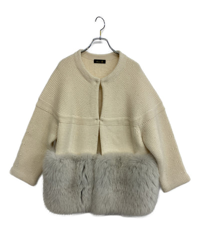 ドゥロワー カーディガン ウールカシミヤミラノ編みフォックスファーカーディガン レディース SIZE UAF8 Drawer