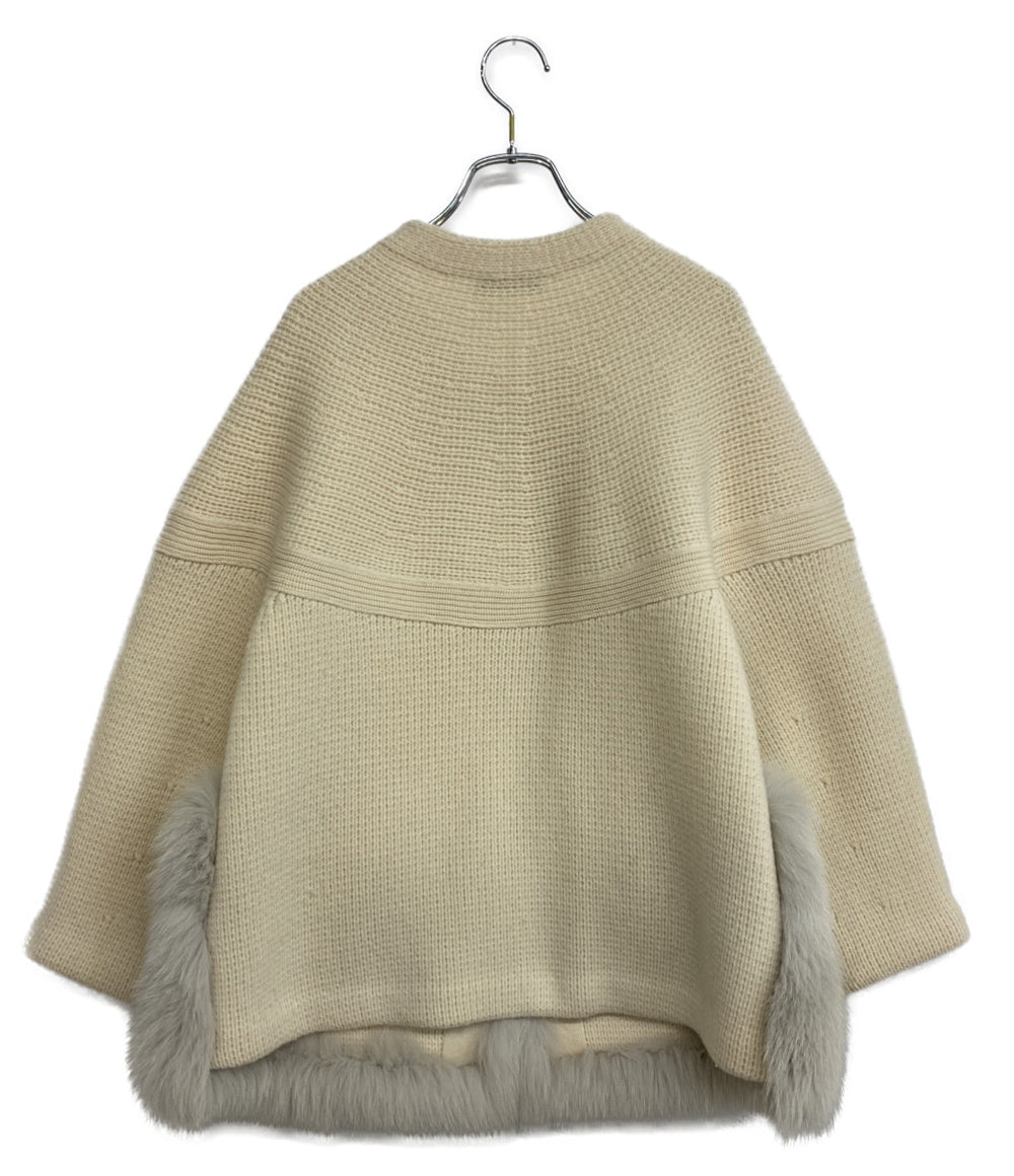 ドゥロワー カーディガン ウールカシミヤミラノ編みフォックスファーカーディガン レディース SIZE UAF8 Drawer