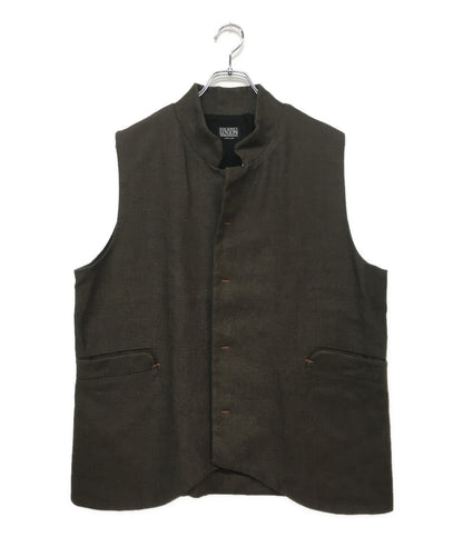 美品 ハックニー・ユニオン・ワークハウス リネンベスト スタンドカラー メンズ SIZE 42 HACKNEY UNION WORKHOUSE