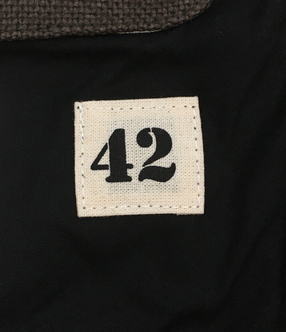 美品 ハックニー・ユニオン・ワークハウス リネンベスト スタンドカラー メンズ SIZE 42 HACKNEY UNION WORKHOUSE