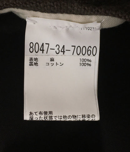 美品 ハックニー・ユニオン・ワークハウス リネンベスト スタンドカラー メンズ SIZE 42 HACKNEY UNION WORKHOUSE