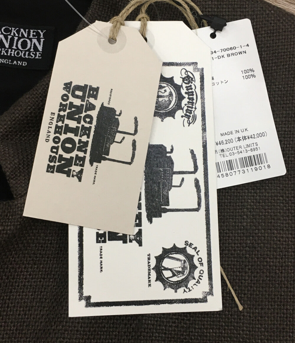 美品 ハックニー・ユニオン・ワークハウス リネンベスト スタンドカラー メンズ SIZE 42 HACKNEY UNION WORKHOUSE