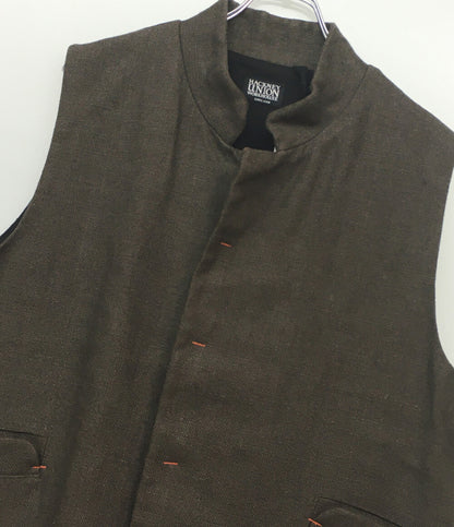 美品 ハックニー・ユニオン・ワークハウス リネンベスト スタンドカラー メンズ SIZE 42 HACKNEY UNION WORKHOUSE