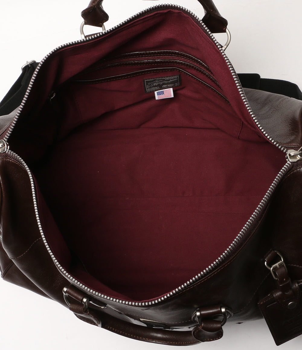 アヴィレックス  ボストンバッグ ブラウン レザー      メンズ   AVIREX