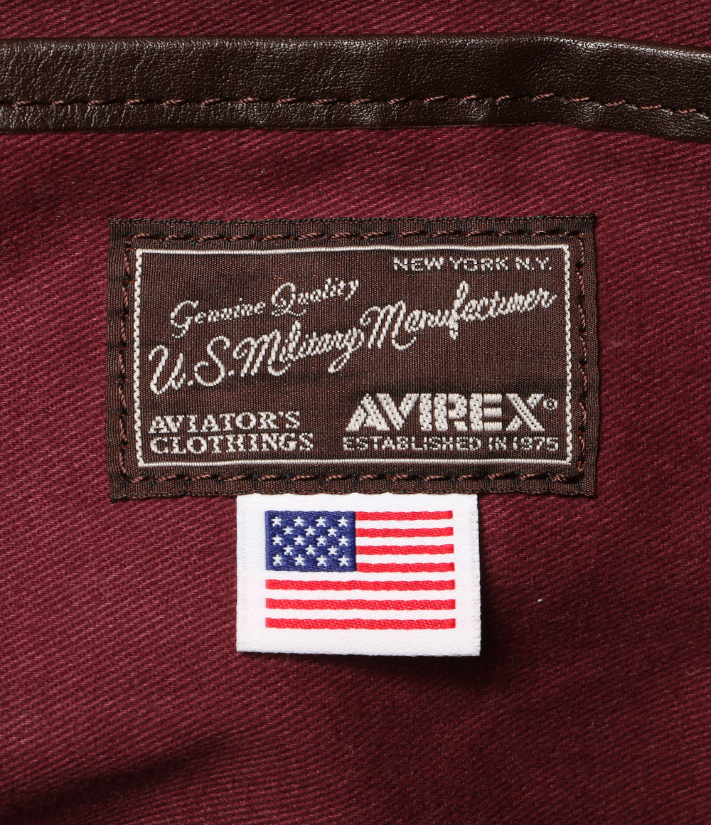 アヴィレックス  ボストンバッグ ブラウン レザー      メンズ   AVIREX