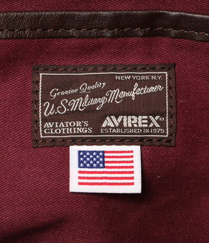 アヴィレックス  ボストンバッグ ブラウン レザー      メンズ   AVIREX