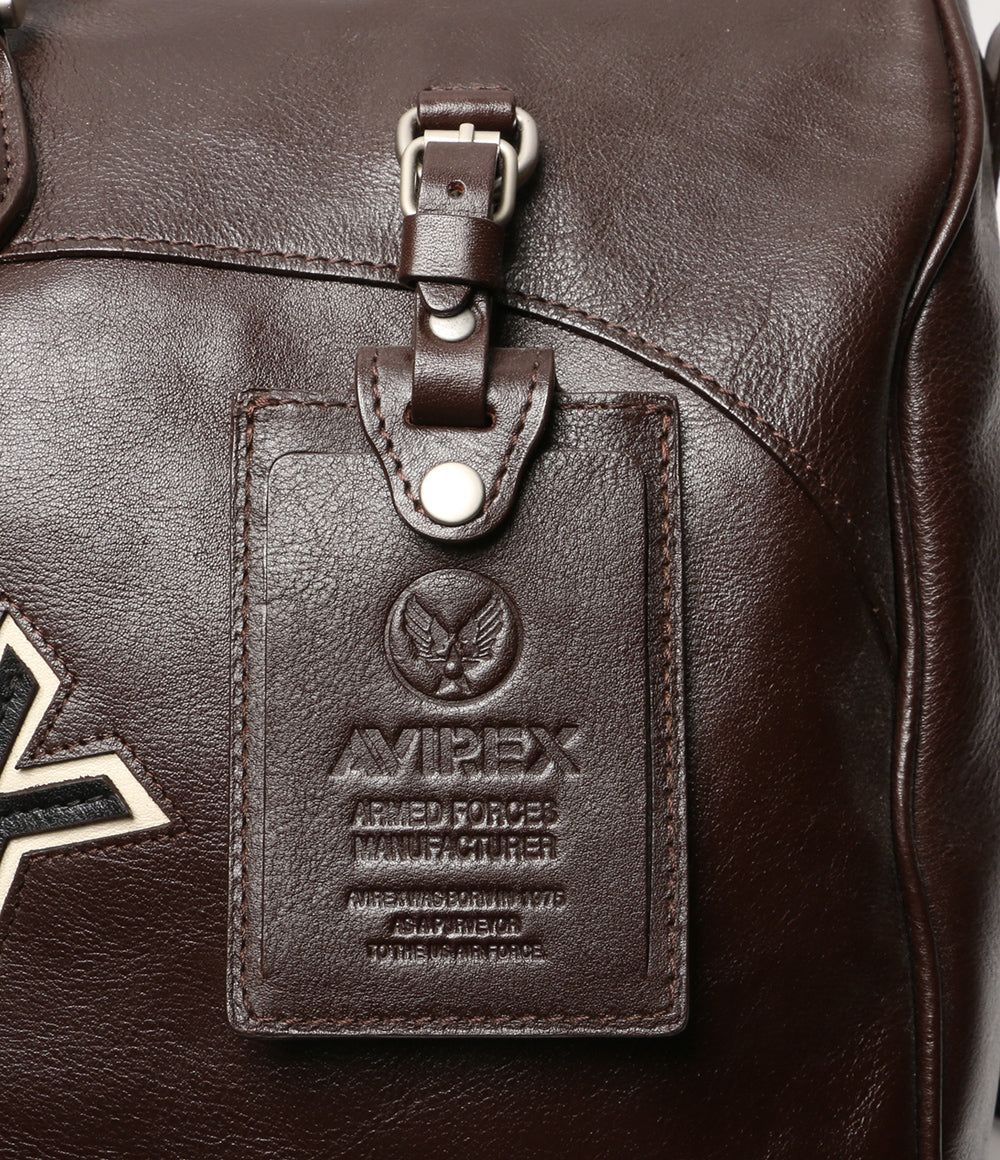 アヴィレックス ボストンバッグ ブラウン レザー メンズ AVIREX