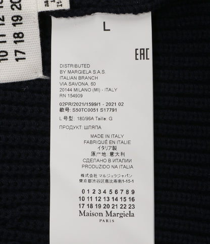 メゾンマルジェラ 美品 ニット帽 4stitch Kinit Cap     S50TC0051 S17791 メンズ SIZE L  Maison Margiela