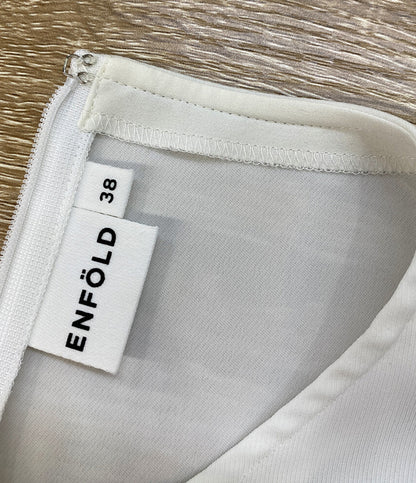 ENFOLD 長袖ブラウス 2WAY COLLAR ホワイト 23SS レディース SIZE 38 エンフォルド