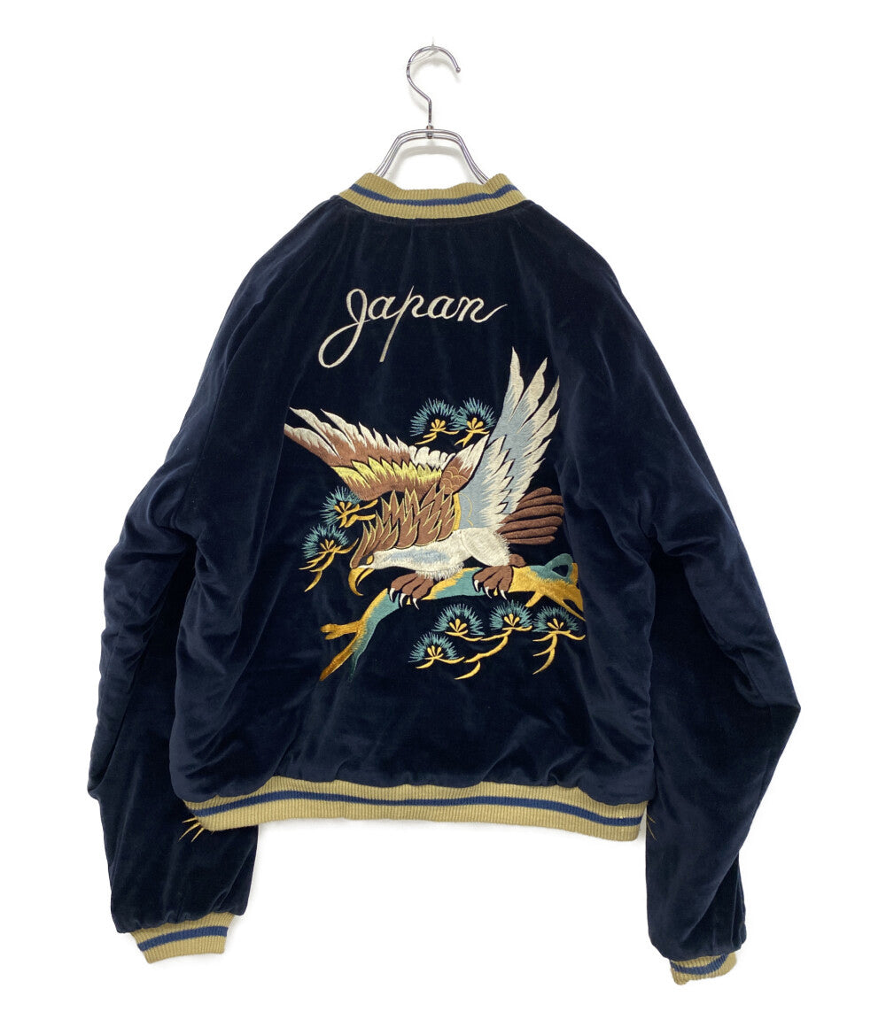 トウヨウエンタープライズ スカジャン TT10496 ベロア ネイビー レッド      メンズ SIZE XL  東洋エンタープライズ