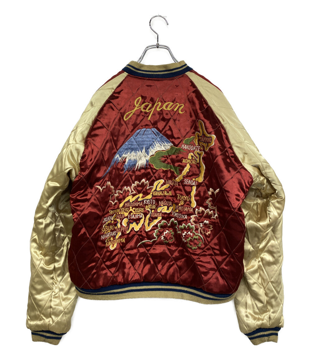 トウヨウエンタープライズ スカジャン TT10496 ベロア ネイビー レッド      メンズ SIZE XL  東洋エンタープライズ