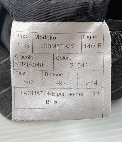 タリアトーレ 美品 スーツ グレー ストライプ 2SBM22BOS メンズ SIZE 44/7R TAGLIATORE