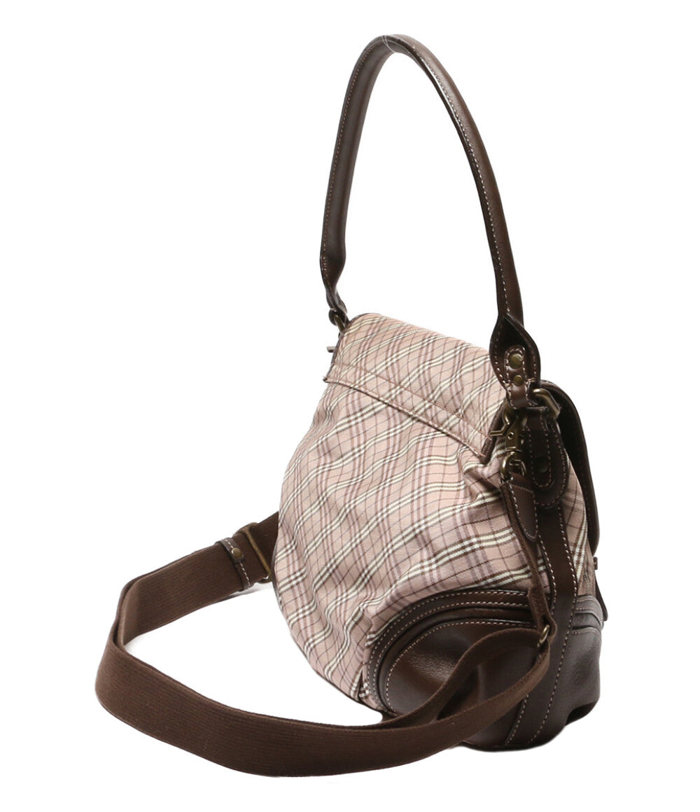 バーバリーブルーレーベル ショルダーバッグ ピンク×ブラウン ZAE74-001-14 レディース BURBERRY BLUE LABEL