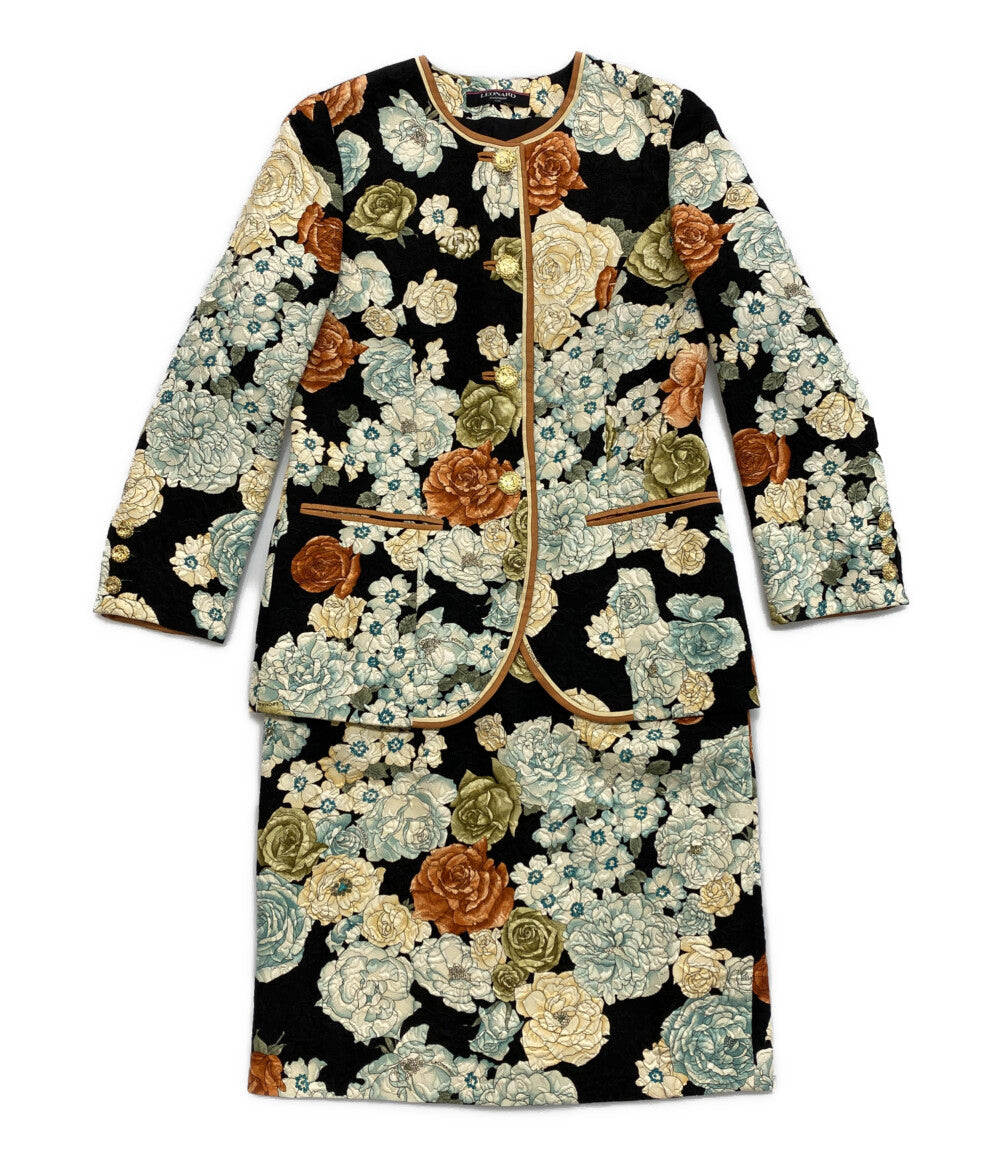 LEONARD セットアップ ジャケットスカート 花柄 レディース SIZE 9AR レオナール