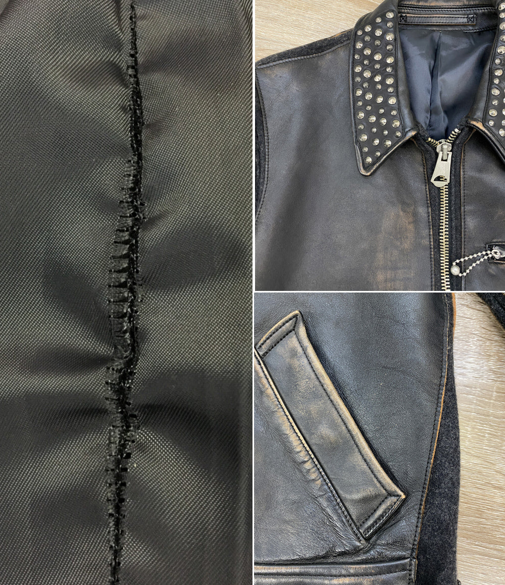 ミハラヤスヒロ ジャケット スタッズ 41011273 馬革 メンズ SIZE 46 MIHARA YASUHIRO