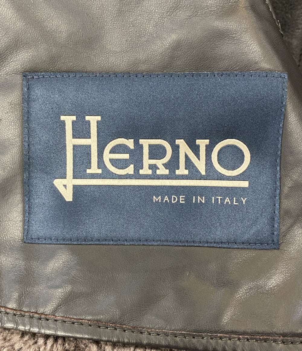 ヘルノ フード付きブラウンシアリングコート PL0092U-18096-8990 メンズ SIZE 46 HERNO