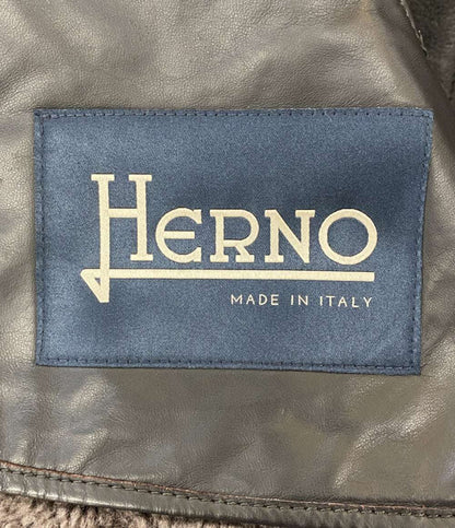 ヘルノ フード付きブラウンシアリングコート PL0092U-18096-8990 メンズ SIZE 46 HERNO