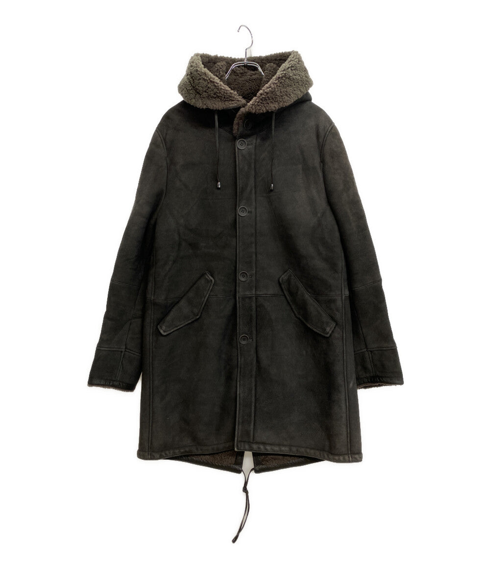 ヘルノ フード付きブラウンシアリングコート PL0092U-18096-8990 メンズ SIZE 46 HERNO