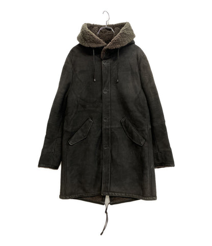 ヘルノ フード付きブラウンシアリングコート PL0092U-18096-8990 メンズ SIZE 46 HERNO