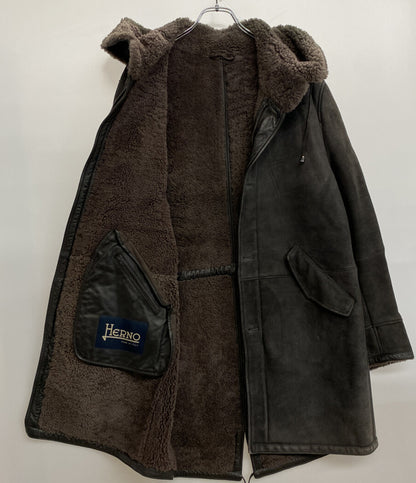 ヘルノ フード付きブラウンシアリングコート PL0092U-18096-8990 メンズ SIZE 46 HERNO