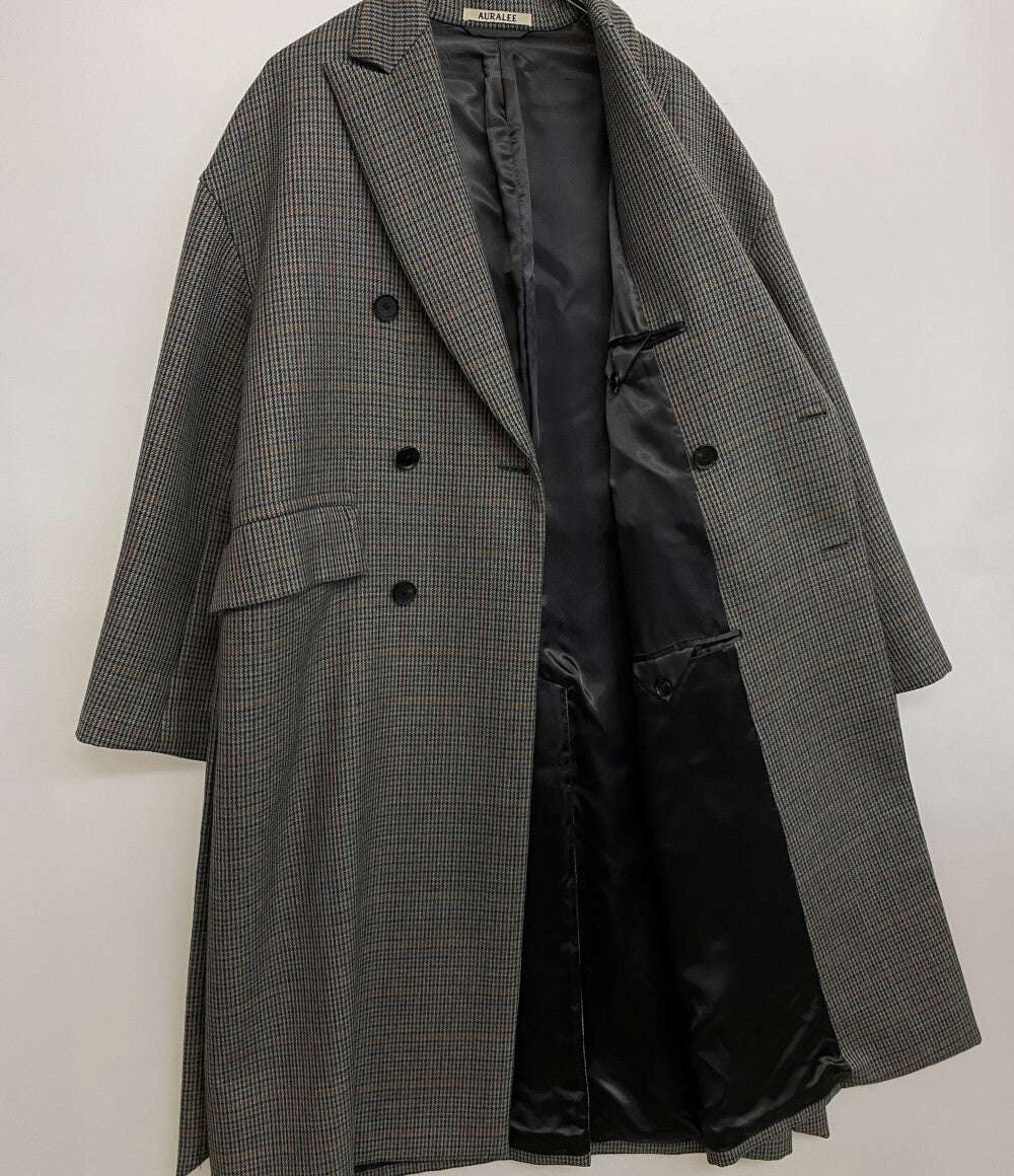 オーラリー 美品 ダブルフェイスチェックダブルブレストコート A8AC03BN メンズ SIZE 1 AURALEE