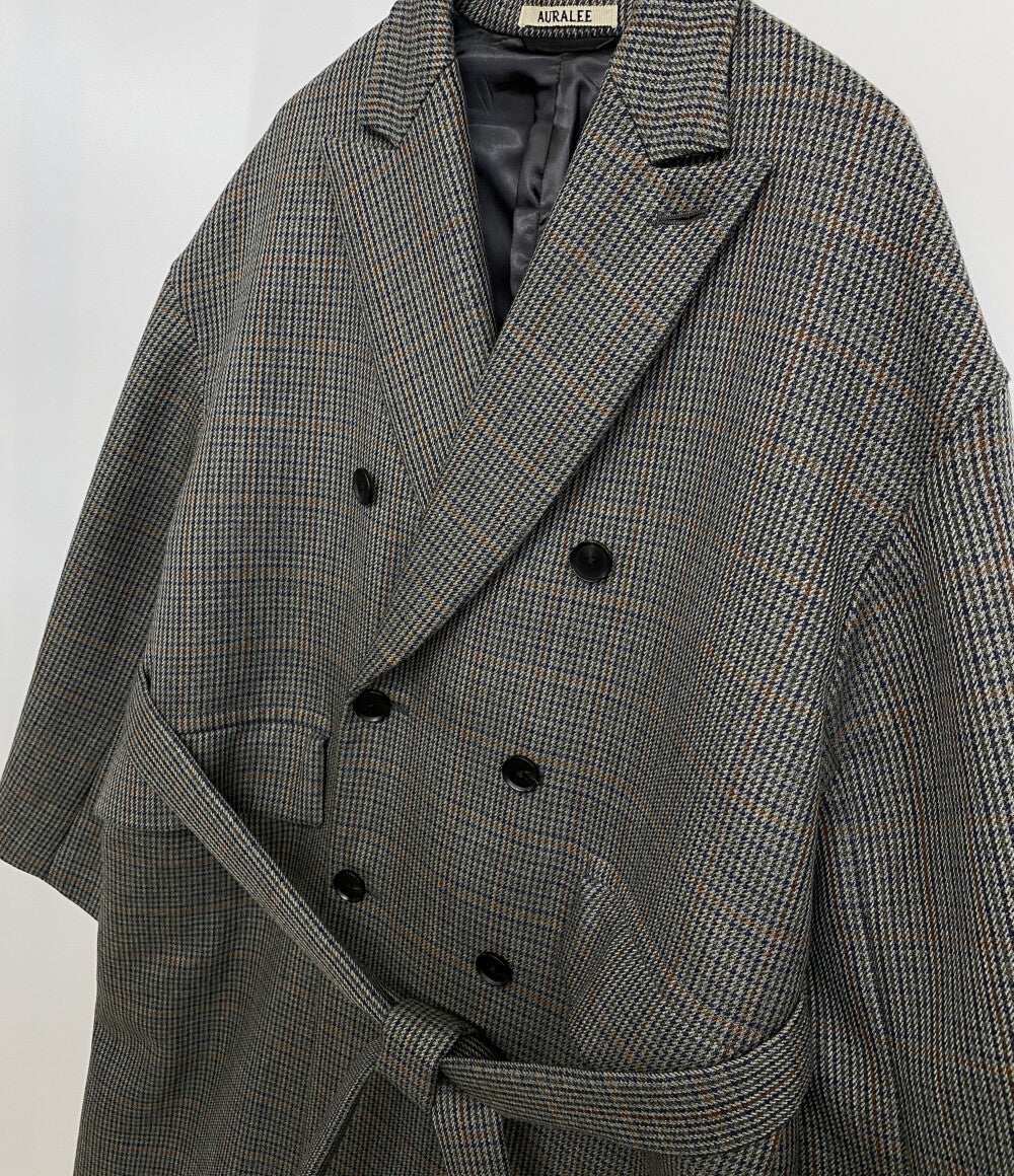 オーラリー 美品 ダブルフェイスチェックダブルブレストコート A8AC03BN メンズ SIZE 1 AURALEE