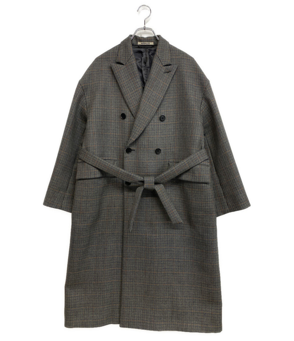 オーラリー 美品 ダブルフェイスチェックダブルブレストコート A8AC03BN メンズ SIZE 1 AURALEE