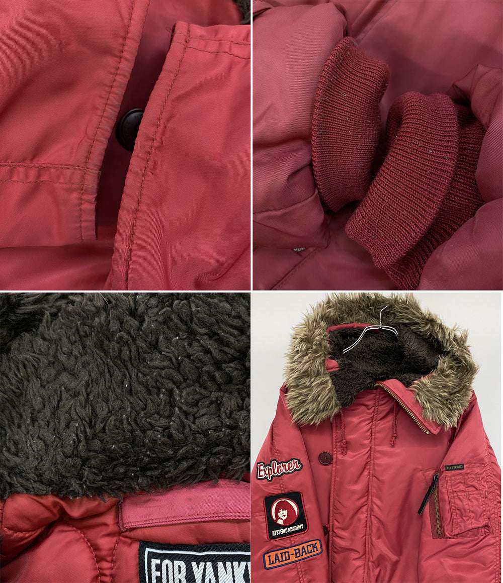 ヒステリックグラマー 中綿ブルゾン フードファー ワッペン メンズ SIZE S HYSTERIC GLAMOUR