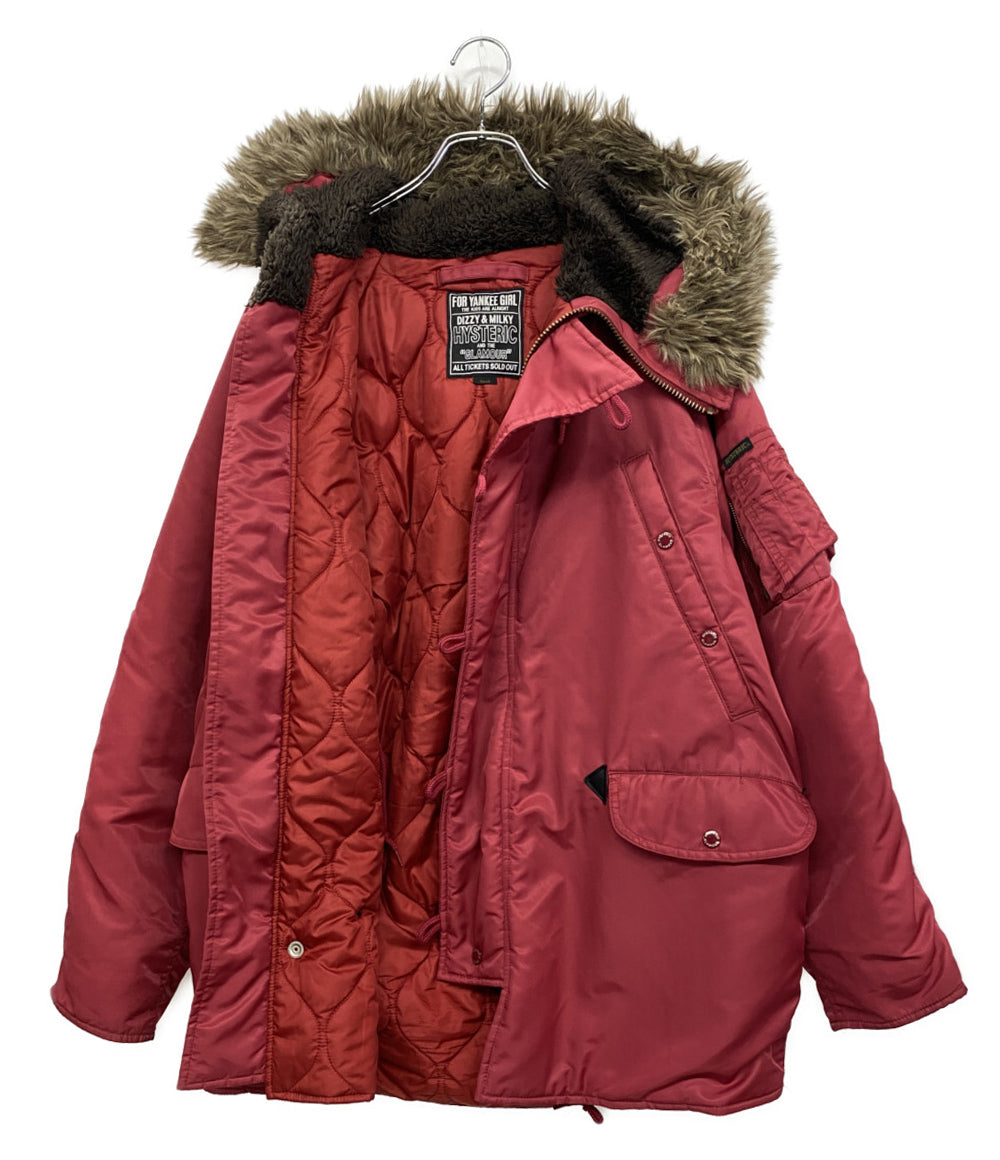 ヒステリックグラマー 中綿ブルゾン フードファー ワッペン メンズ SIZE S HYSTERIC GLAMOUR