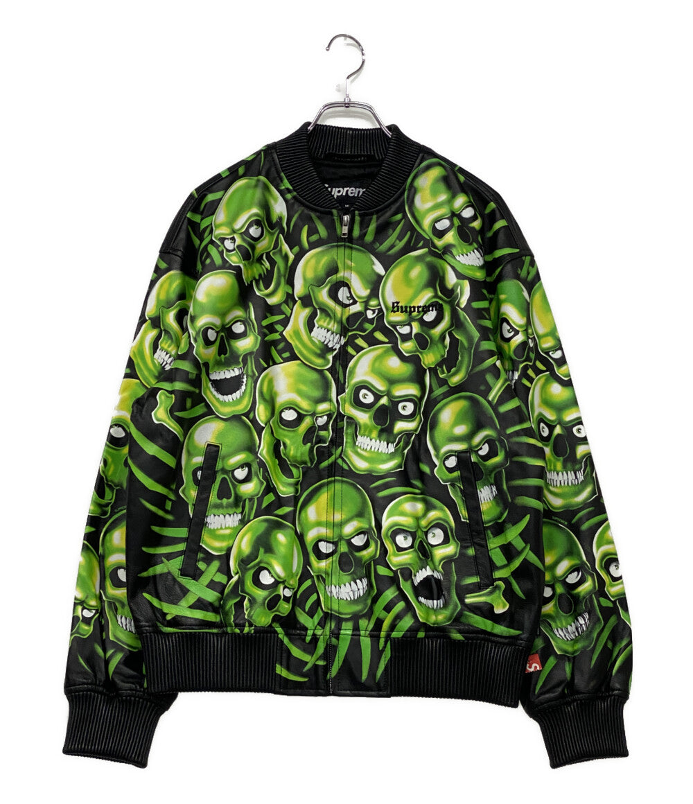 美品 Supreme レザー スカルジャケット skull JACKET 18ss メンズ SIZE M シュプリーム