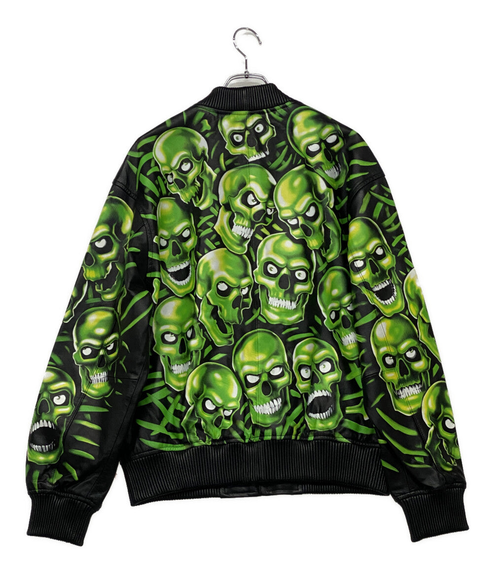 美品 Supreme レザー スカルジャケット skull JACKET 18ss メンズ SIZE M シュプリーム